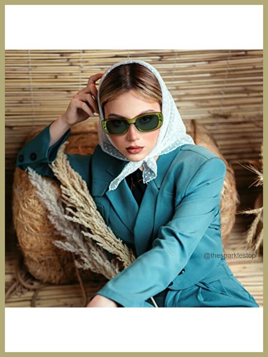 32 Pack Retro Rectangle Sunglasses Classic Square Eyewear Matte Clear Narrow main image 5